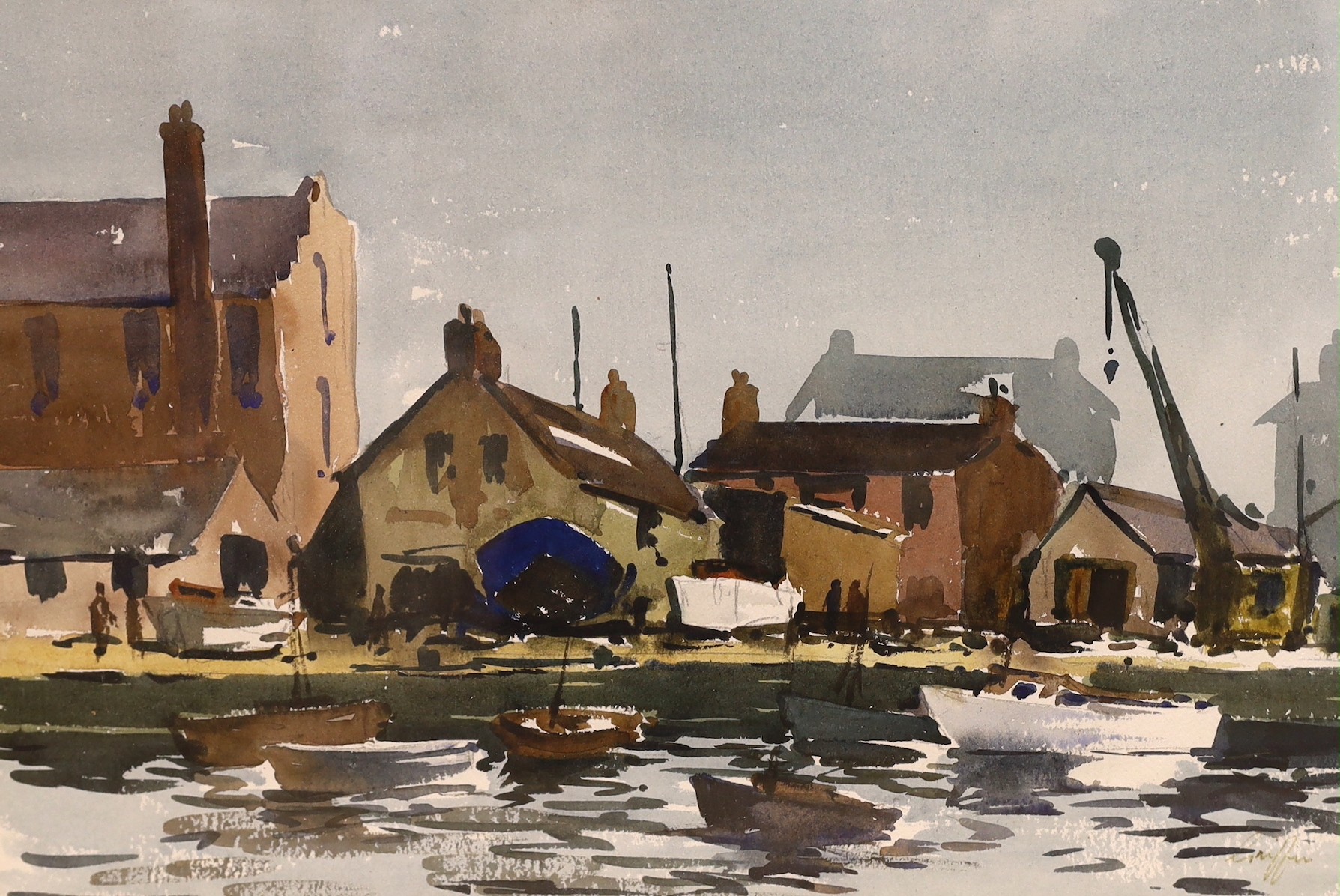 Three assorted marine watercolours by Francis Leke, Sydney Vale and Griffin, largest 35 x 51cm